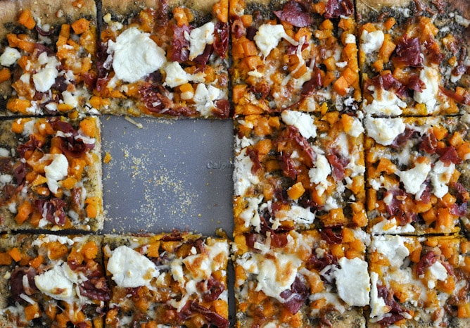 Butternut Squash, Sage Pesto and Prosciutto Pizza I howsweeteats.com Butternut Squash, Sage Pesto and Prosciutto Pizza I howsweeteats.com