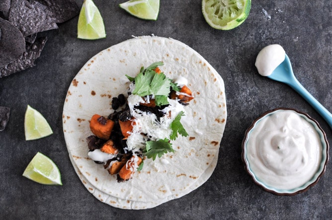 Embarrassingly Easy Smoky Sweet Potato and Black Bean Tacos I howsweeteats.com Embarrassingly Easy Smoky Sweet Potato and Black Bean Tacos I howsweeteats.com
