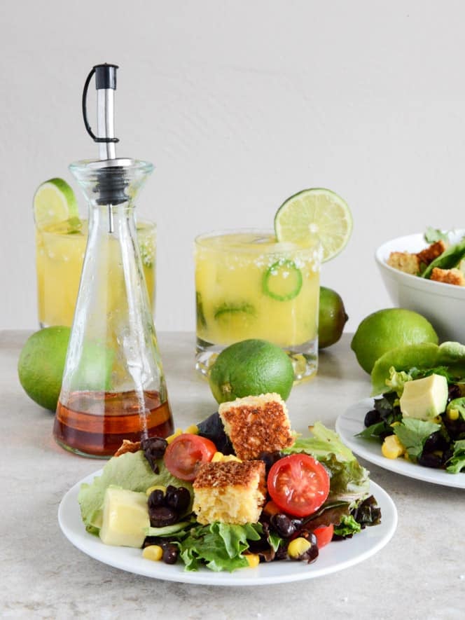 Black Bean + Cornbread Panzanella Salad I howsweeteats.com Black Bean + Cornbread Panzanella Salad I howsweeteats.com