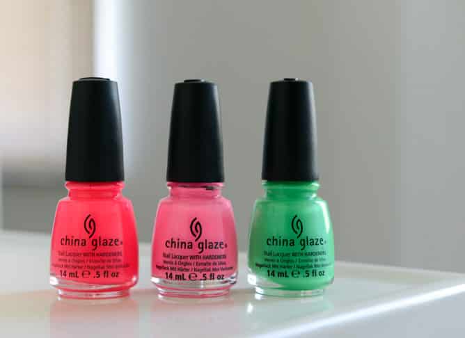 China Glaze Pool Party, Shocking Pink, In The Limelight I howsweeteats.com China Glaze Pool Party, Shocking Pink, In The Limelight I howsweeteats.com