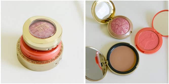 Too Faced Chocolate Soleil Bronzer, Tarte Amazonian Clay Blush in Tipsy, Milani Blush in Dolce Pink I howsweeteats.com Too Faced Chocolate Soleil Bronzer, Tarte Amazonian Clay Blush in Tipsy, Milani Blush in Dolce Pink I howsweeteats.com