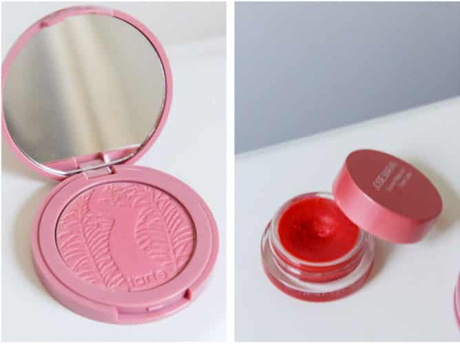 Josie Maran Coconut Watercolor Blush and Tarte Amazonian Clay Blush in Glisten I howsweeteats.com Josie Maran Coconut Watercolor Blush and Tarte Amazonian Clay Blush in Glisten I howsweeteats.com