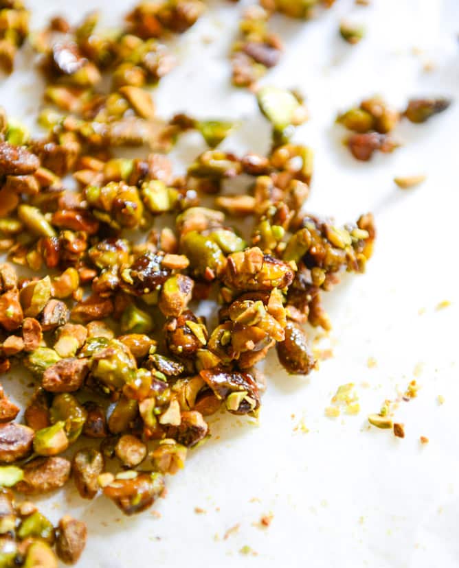 Whole Wheat Chocolate Fudge Zucchini Snack Cake with Candied Pistachios I howsweeteats.com Whole Wheat Chocolate Fudge Zucchini Snack Cake with Candied Pistachios I howsweeteats.com
