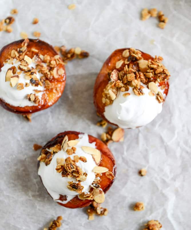 Caramelized Peaches + Cream with a Toasted Crumble I howsweeteats.com Caramelized Peaches + Cream with a Toasted Crumble I howsweeteats.com