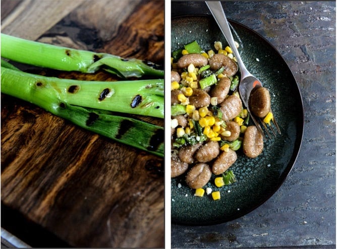 Pan Toasted Brown Butter Gnocchi with Sweet Corn + Grilled Scallions I howsweeteats.com Pan Toasted Brown Butter Gnocchi with Sweet Corn + Grilled Scallions I howsweeteats.com