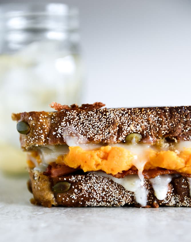 Leftover Sweet Potato Casserole, Brie and Bacon Grilled Cheese I howsweeteats.com Leftover Sweet Potato Casserole, Brie and Bacon Grilled Cheese I howsweeteats.com