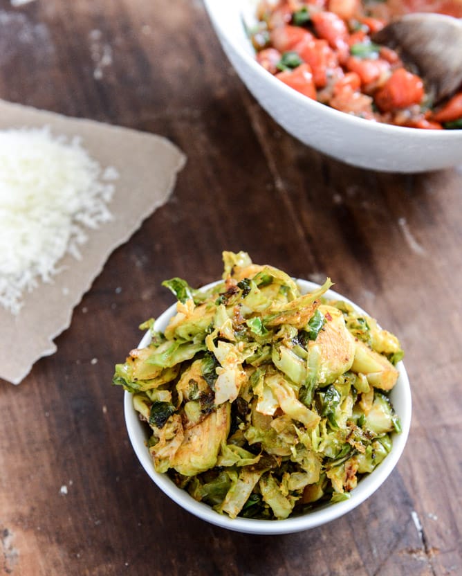 Crispy Brussels Sprouts Tacos with Manchego and Caramelized Shallot Salsa I howsweeteats.com Crispy Brussels Sprouts Tacos with Manchego and Caramelized Shallot Salsa I howsweeteats.com