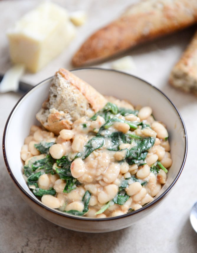 Spicy Greens and Creamy Parmesan Bean Stew I howsweeteats.com Spicy Greens and Creamy Parmesan Bean Stew I howsweeteats.com