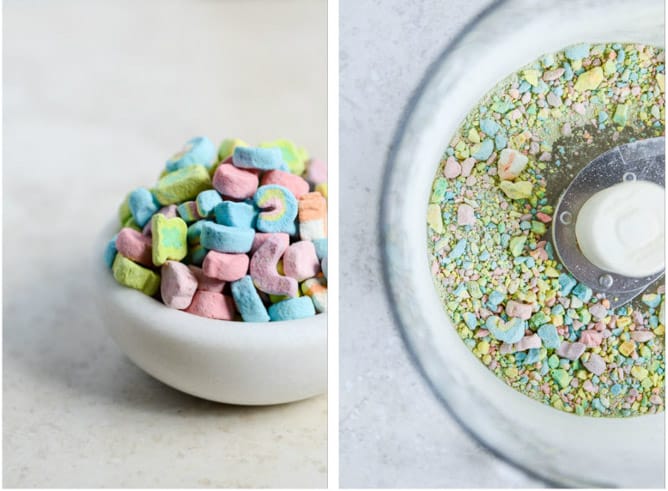 Boozy Lucky Charms Cereal Milkshakes with Marshmallow Frosting I howsweeteats.com Boozy Lucky Charms Cereal Milkshakes with Marshmallow Frosting I howsweeteats.com