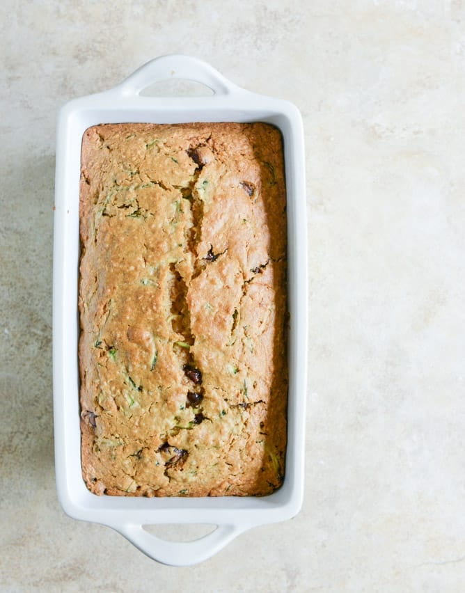 vegan coconut zucchini chocolate chip bread I howsweeteats.com