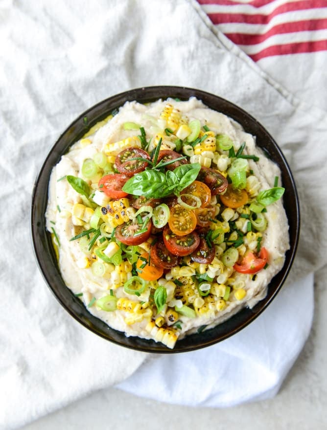 summer garden white bean dip I howsweeteats.com