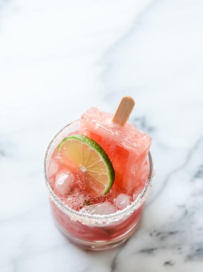 salted watermelon margarita popsicles I howsweeteats.com