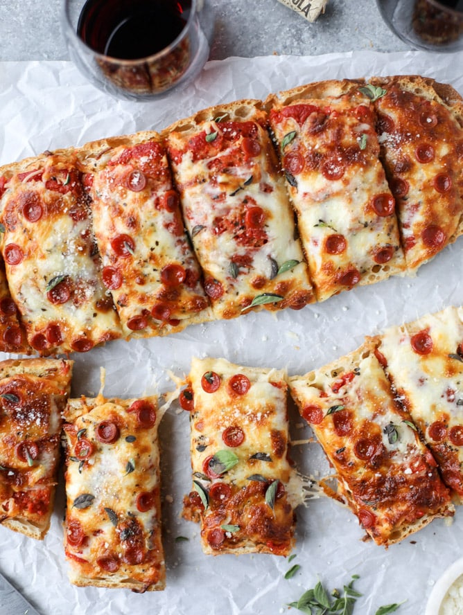 ciabatta bread pizza I howsweeteats.com