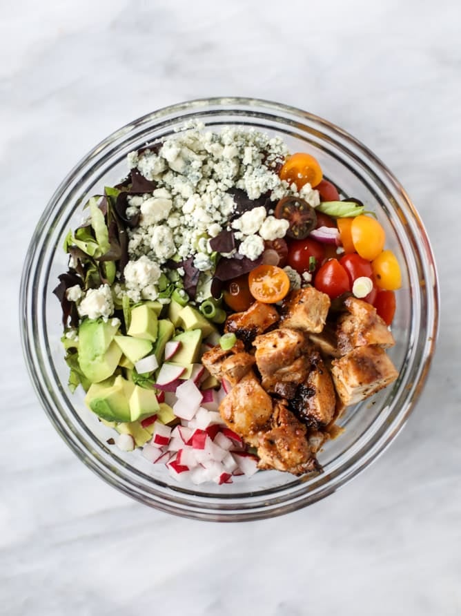 honey mustard chicken chopped salad I howsweeteats.com