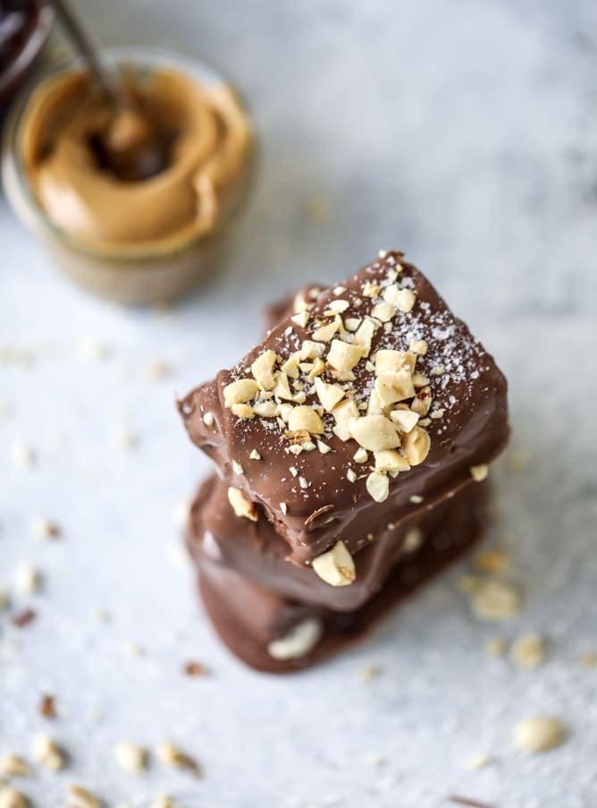salted peanut butter ice cream bars I howsweeteats.com
