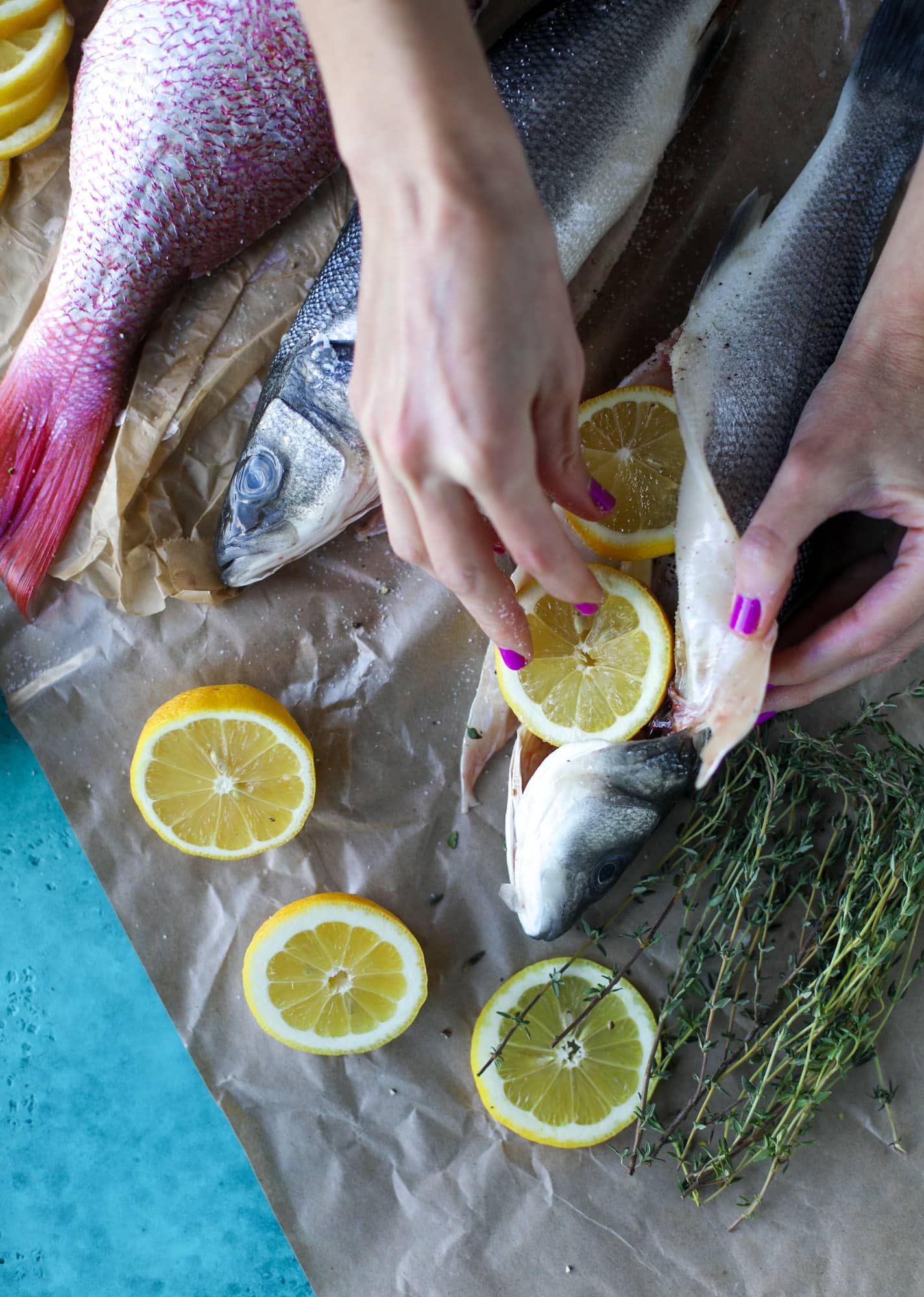 preparing whole fish for the grill