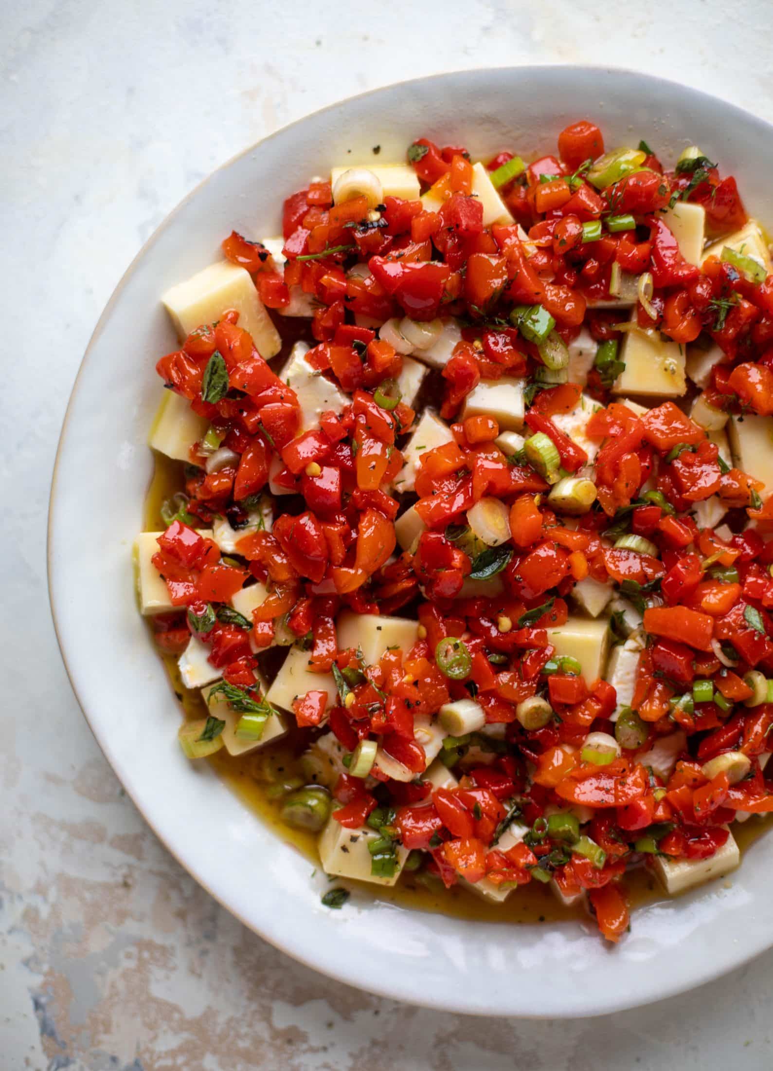 marinated cheese