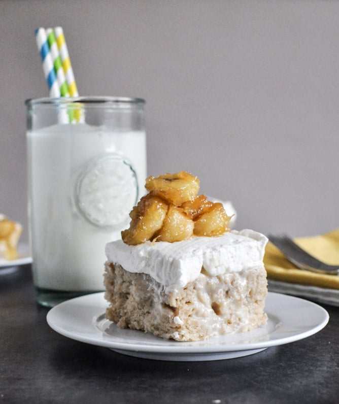 Banana Bread Tres Leches Cake I howsweeteats.com