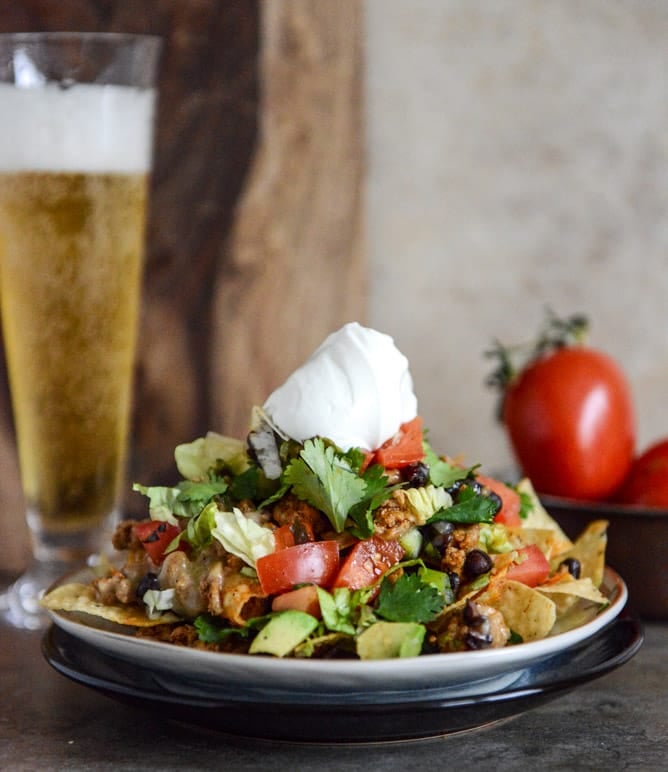 20-Minute Turkey Taco Nachos I howsweeteats.com
