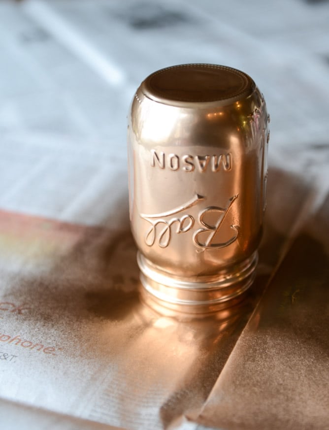 DIY rose gold metallic mason jars I howsweeteats.com