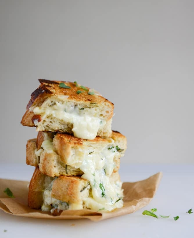 white pizza grilled cheese I howsweeteats.com