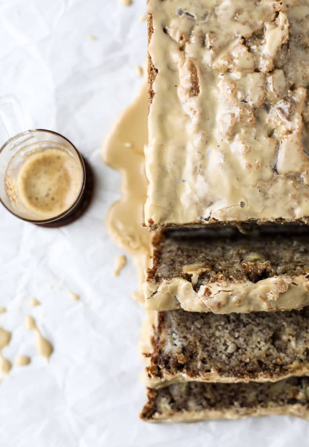 banana bread with espresso glaze I howsweeteats.com 