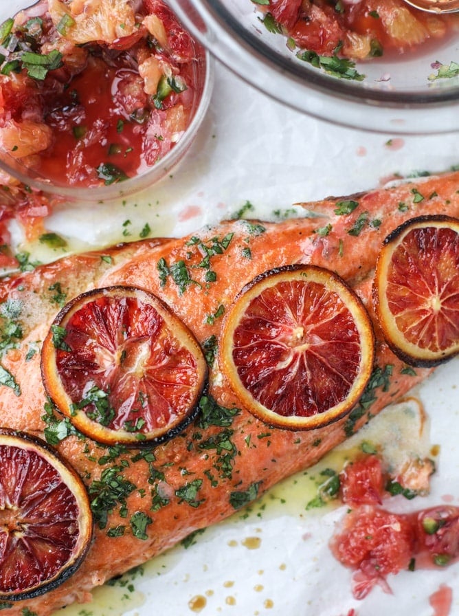winter citrus butter salmon I howsweeteats.com 