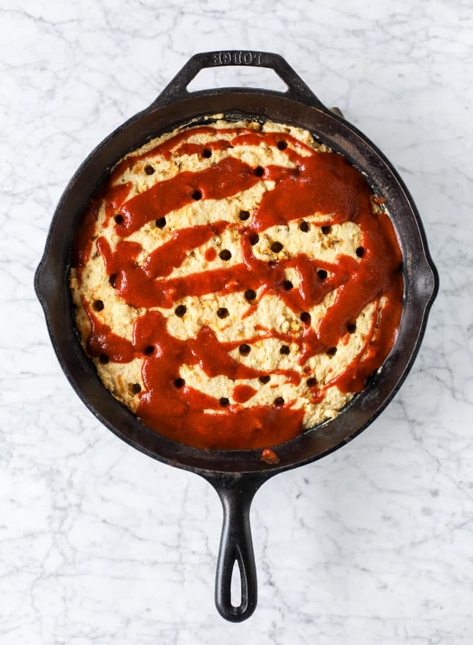 cheesy chicken tamale pie I howsweeteats.com