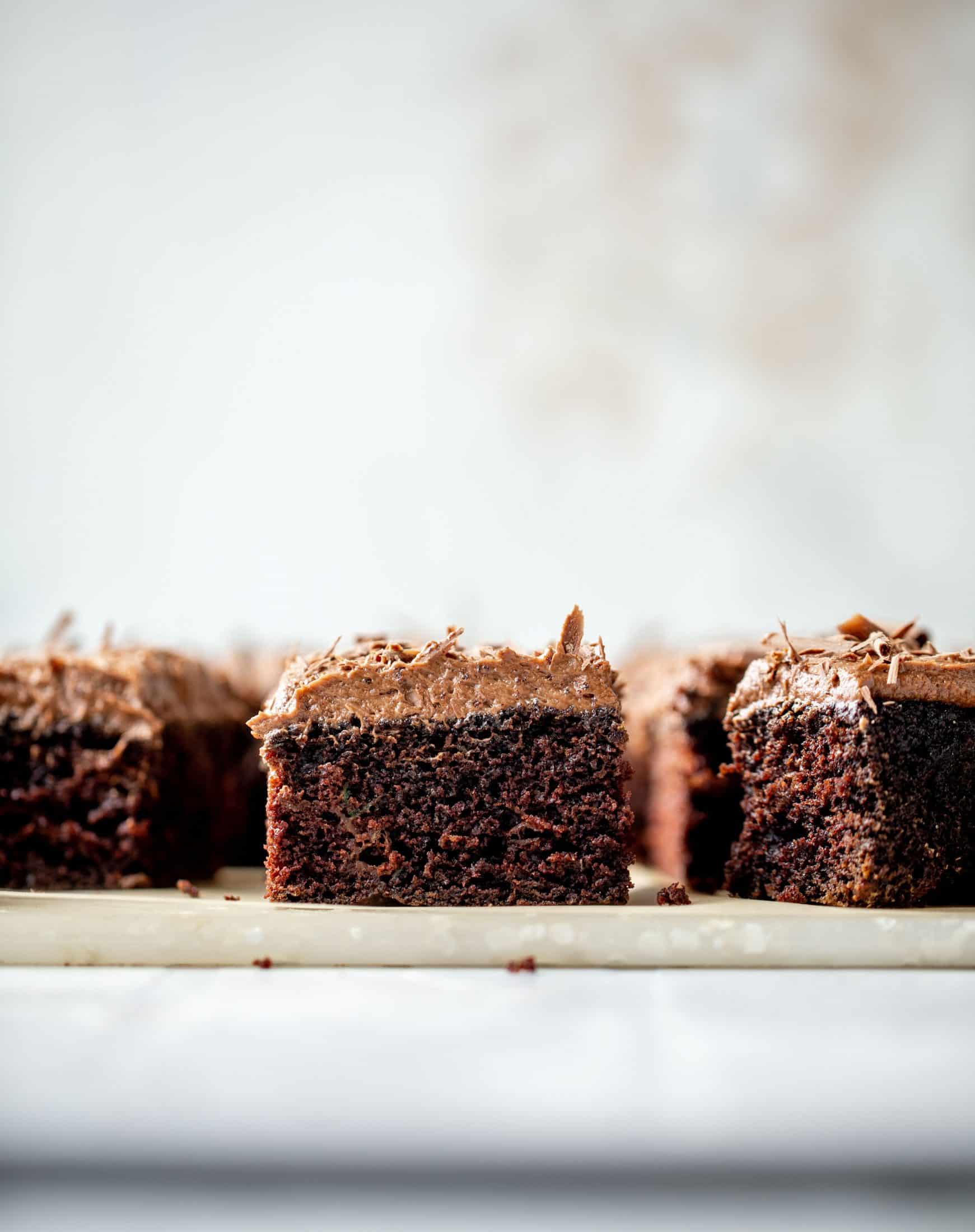 chocolate zucchini cake with chocolate cream cheese frosting