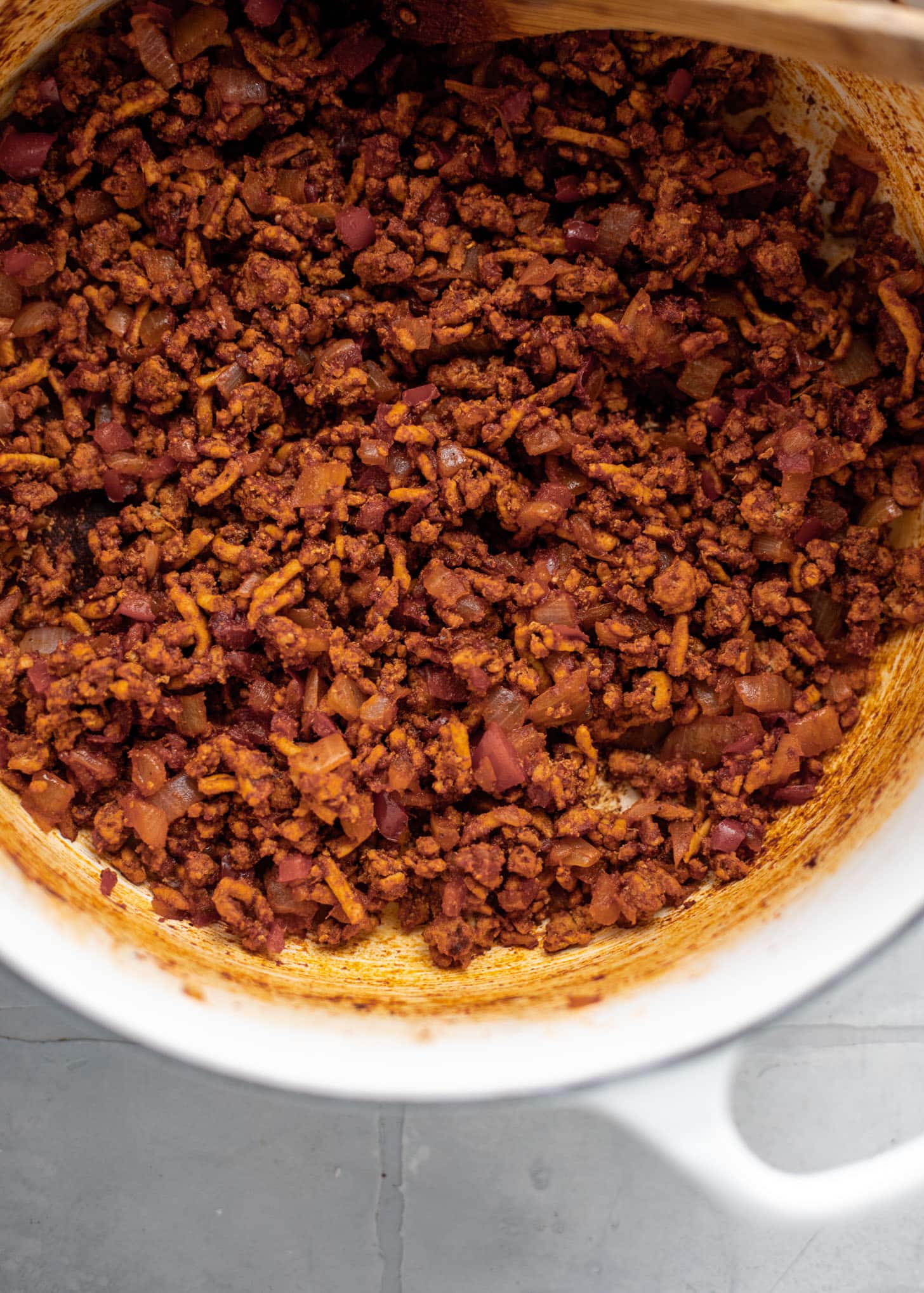maple turkey chili in pot