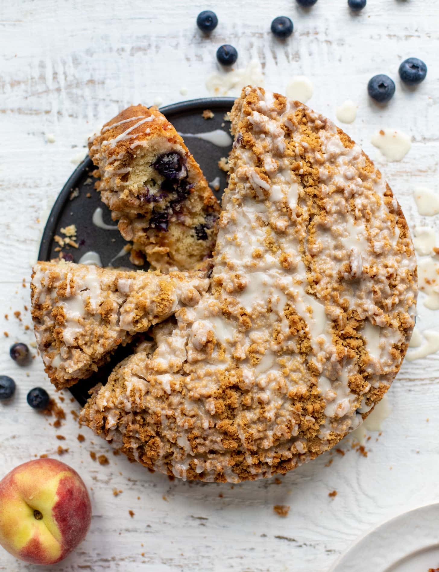 blueberry peach coffee cake