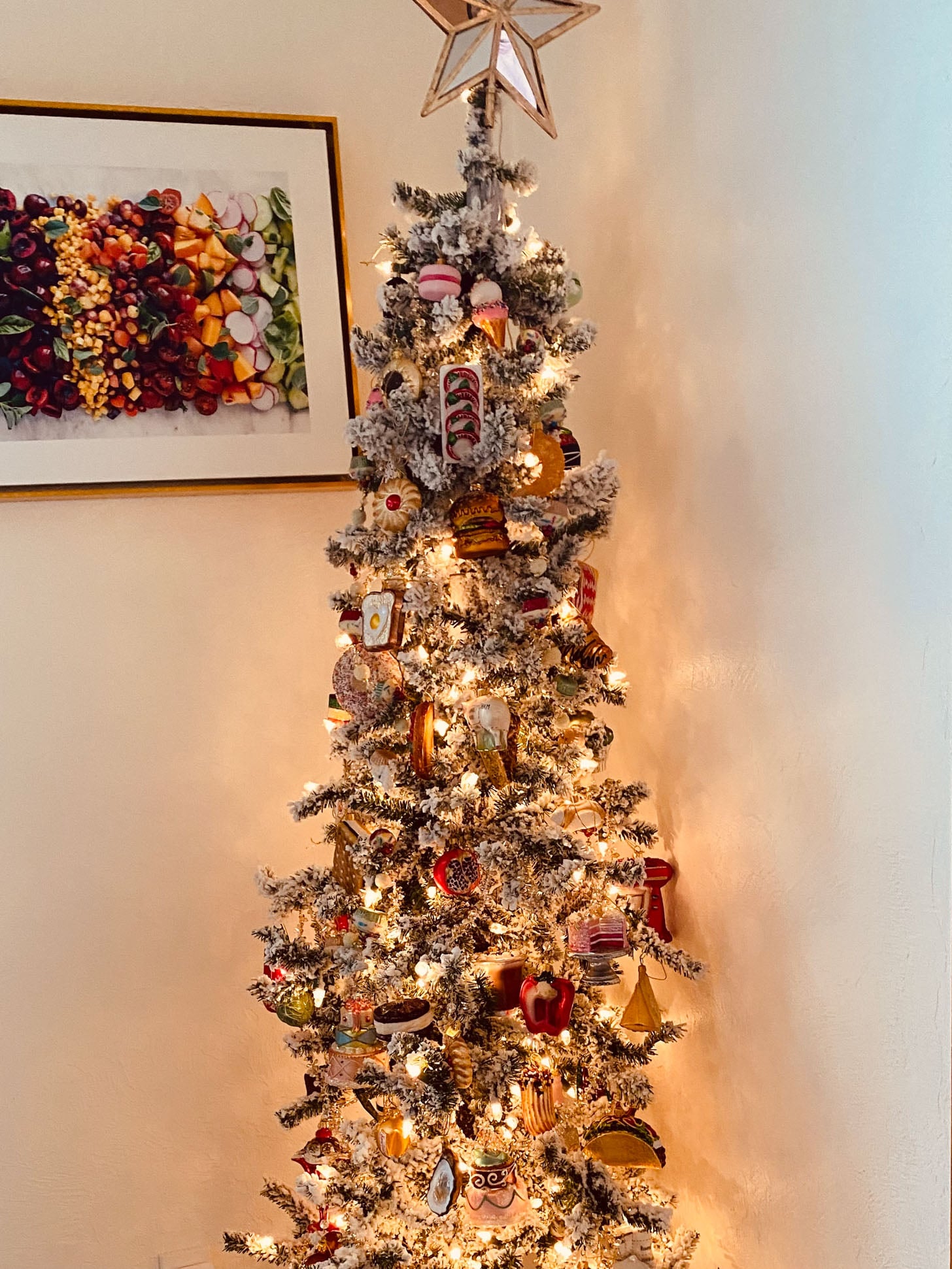 food christmas ornaments and kitchen tree