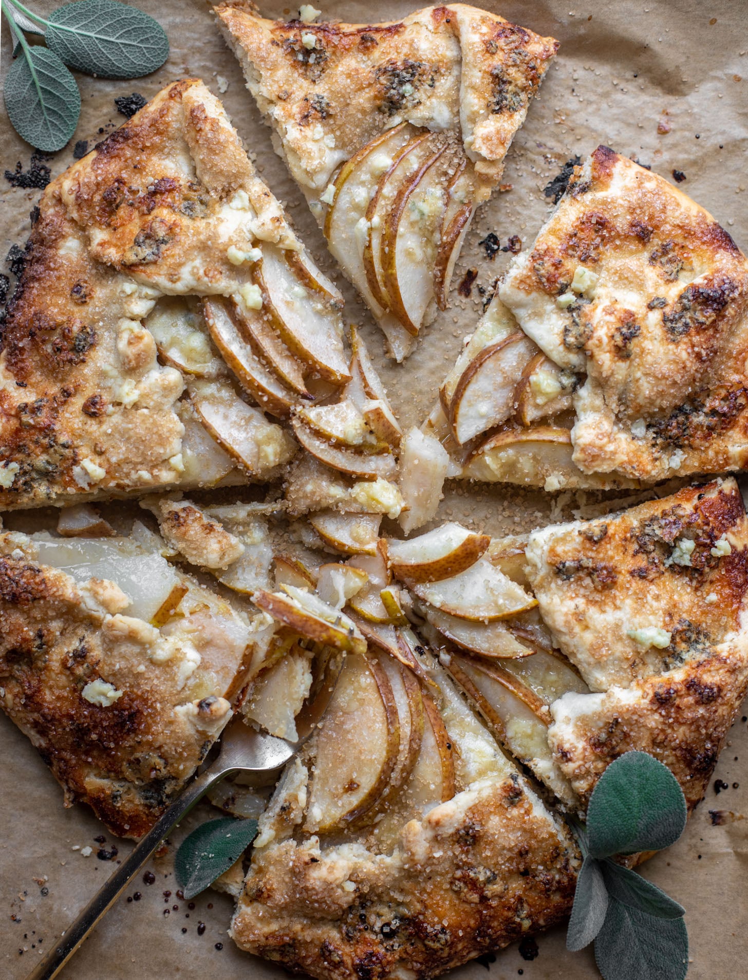 savory pear galette