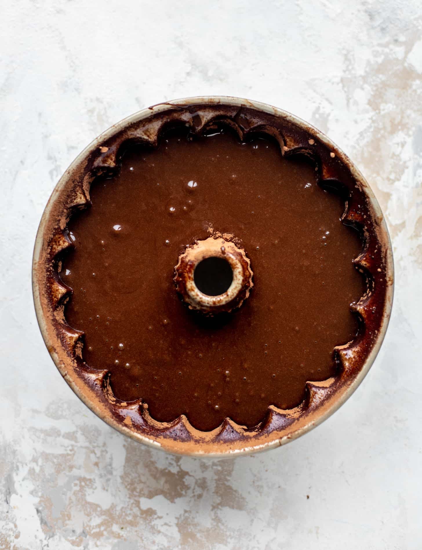 dark chocolate cake batter