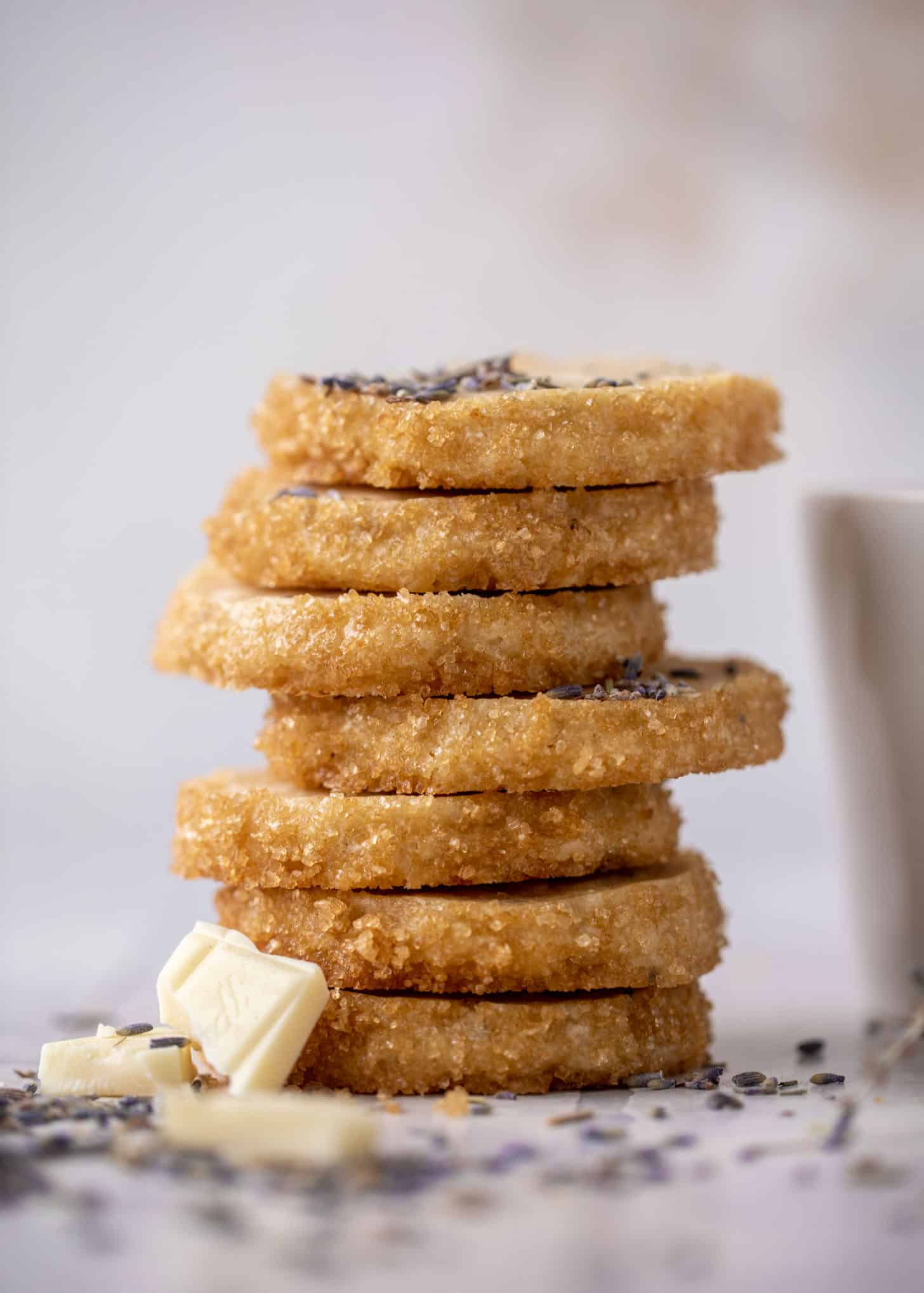 white chocolate lavender shortbread cookies