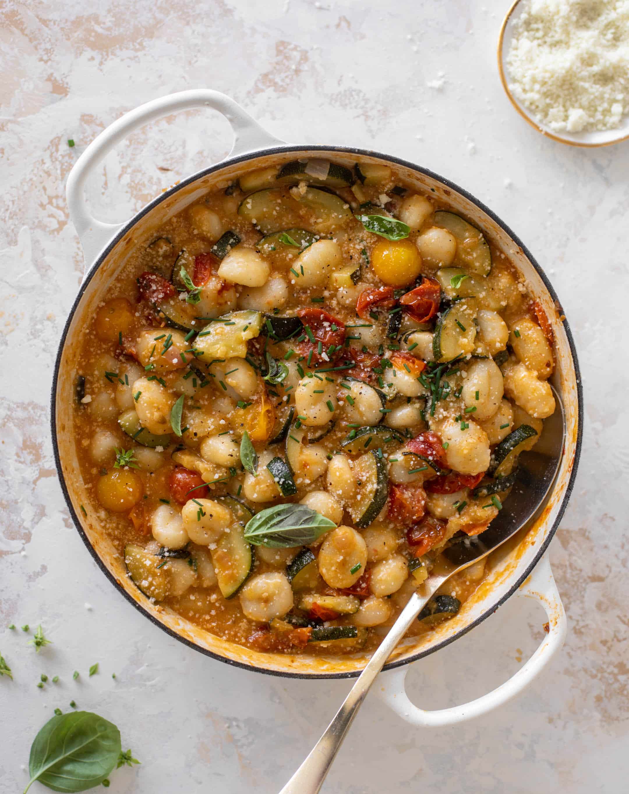 summer garden skillet gnocchi