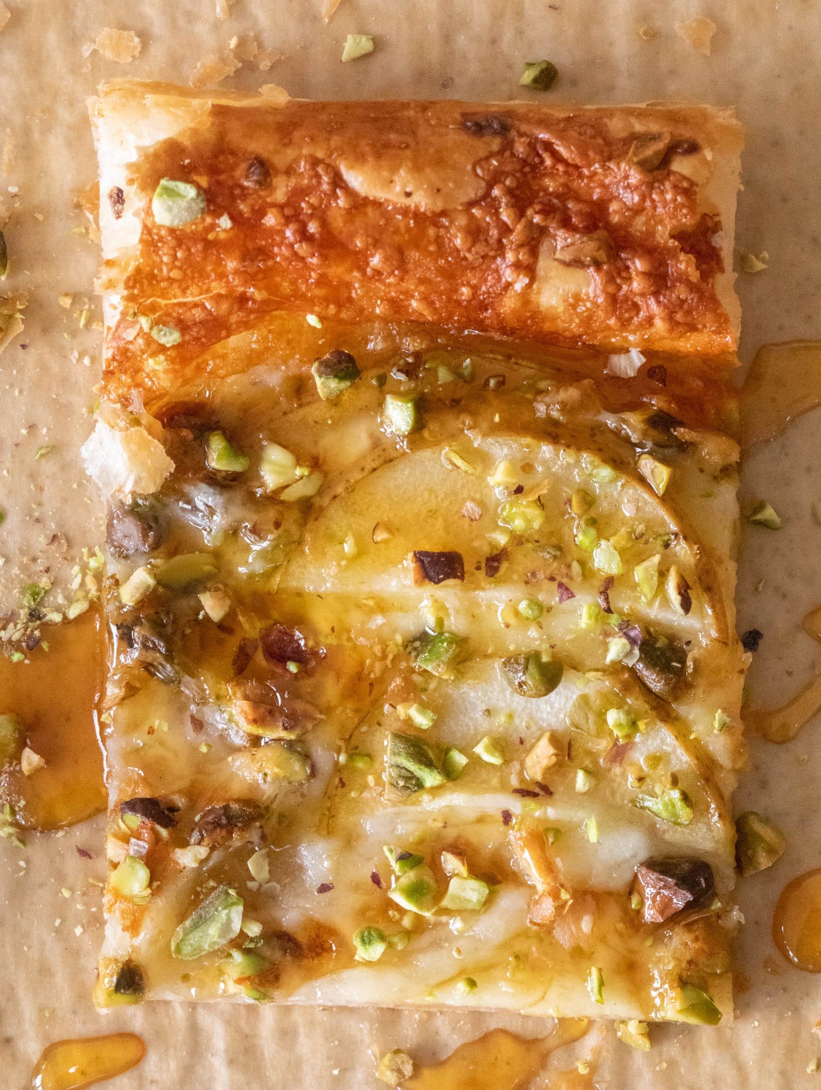 pistachio pear puff pastry