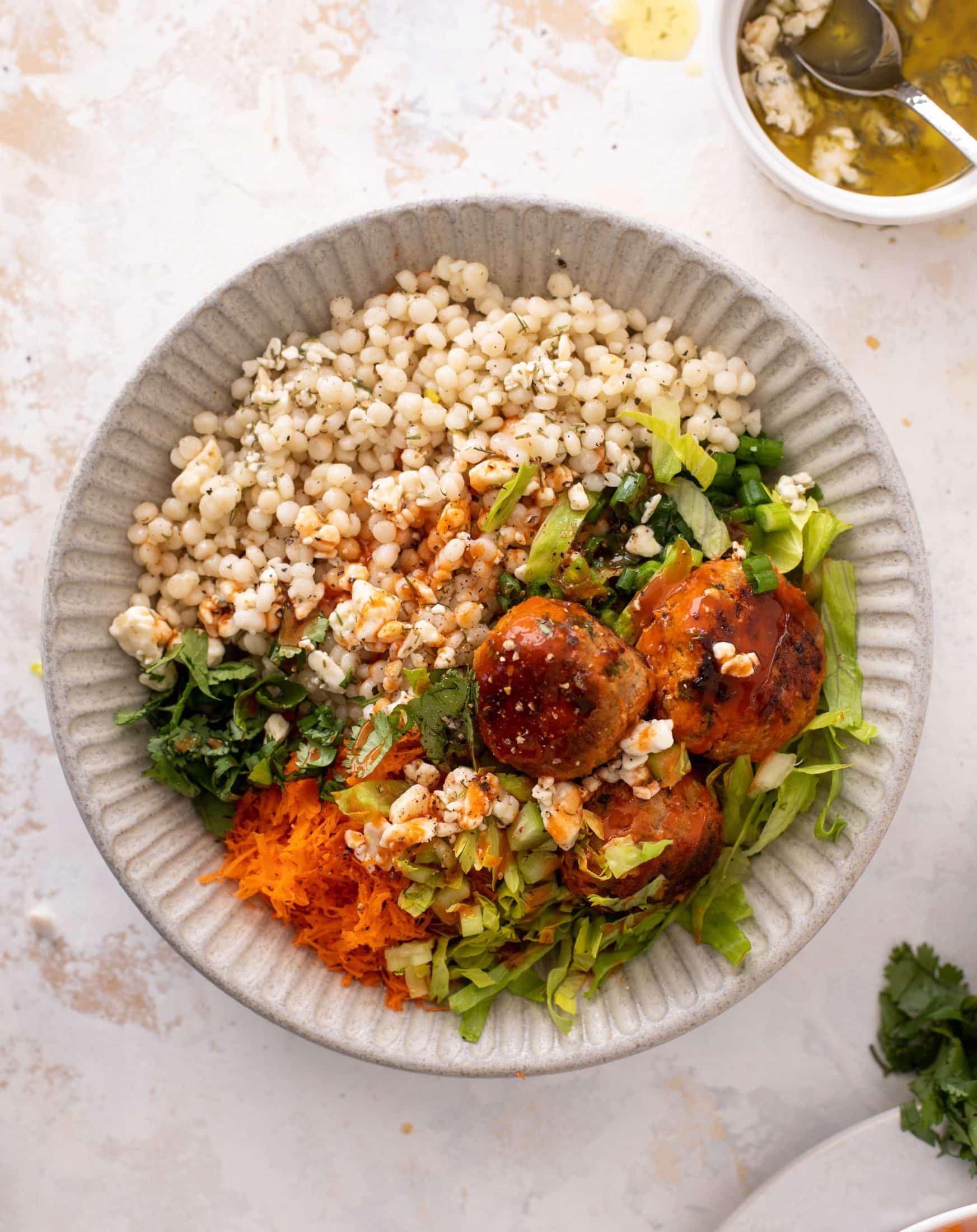 buffalo chicken meatball bowls