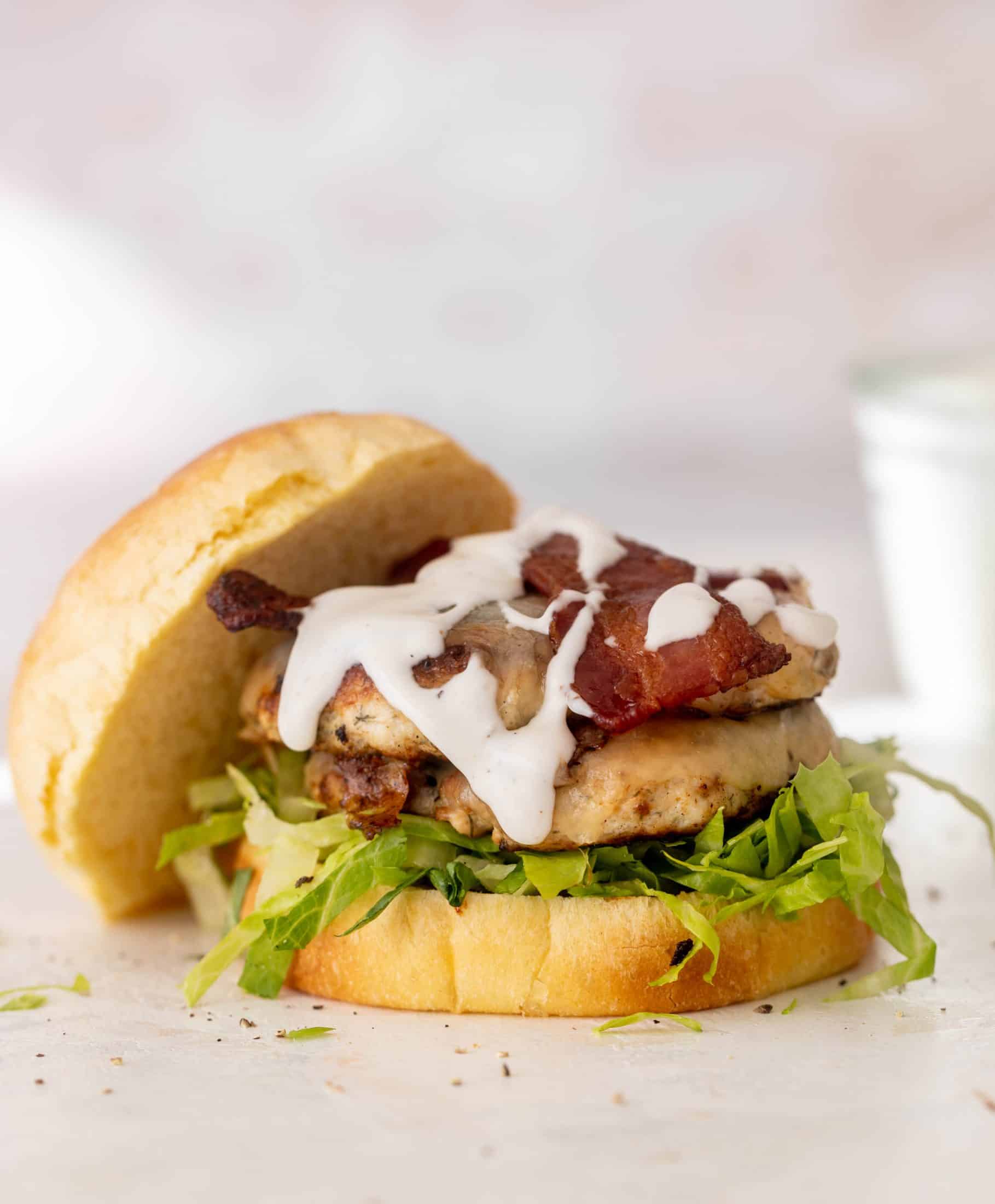 chicken bacon ranch smashburgers
