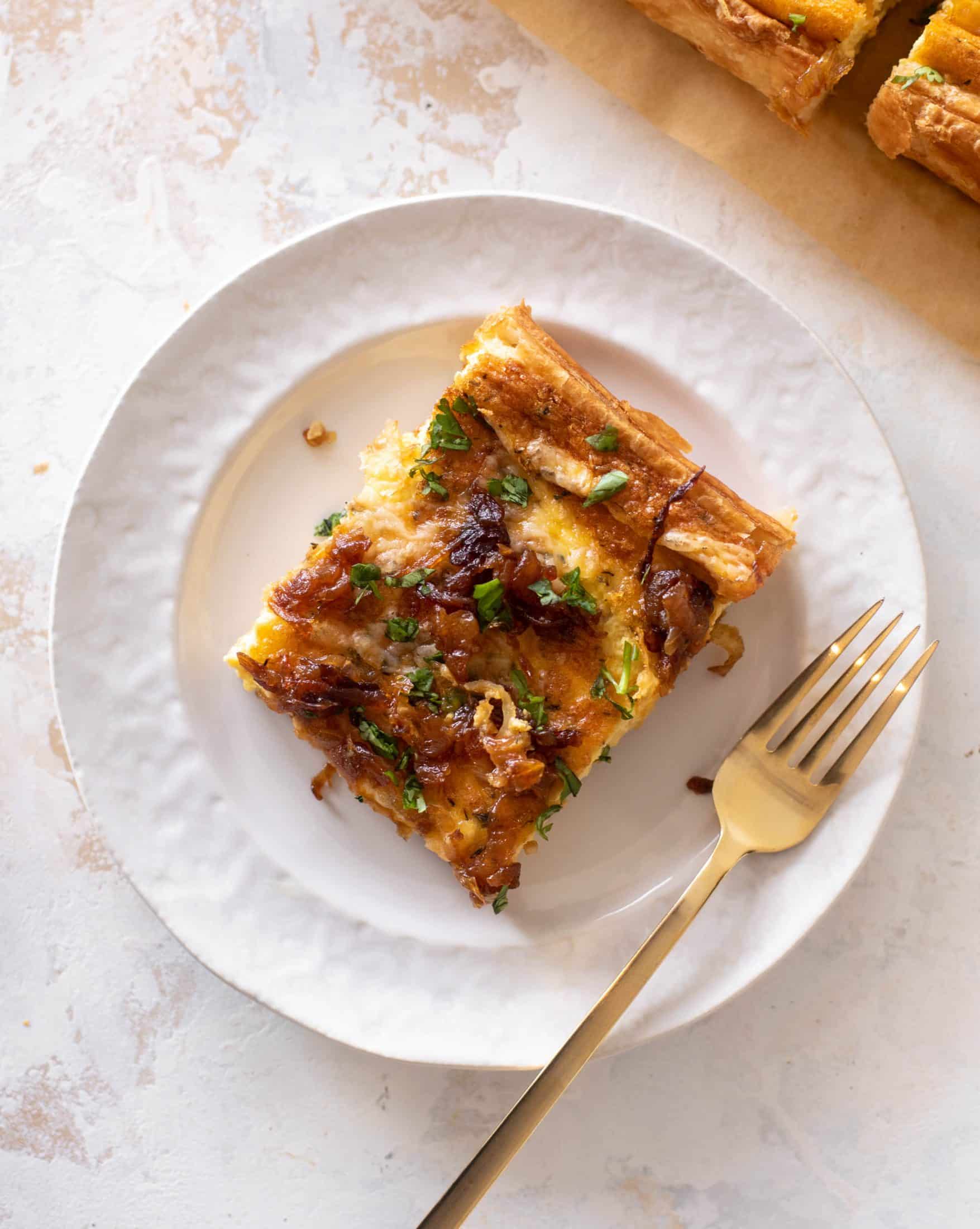 french onion puff pastry quiche