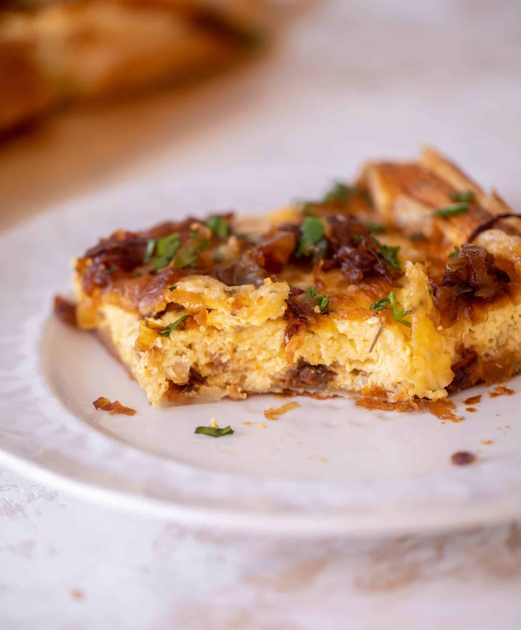 french onion puff pastry quiche