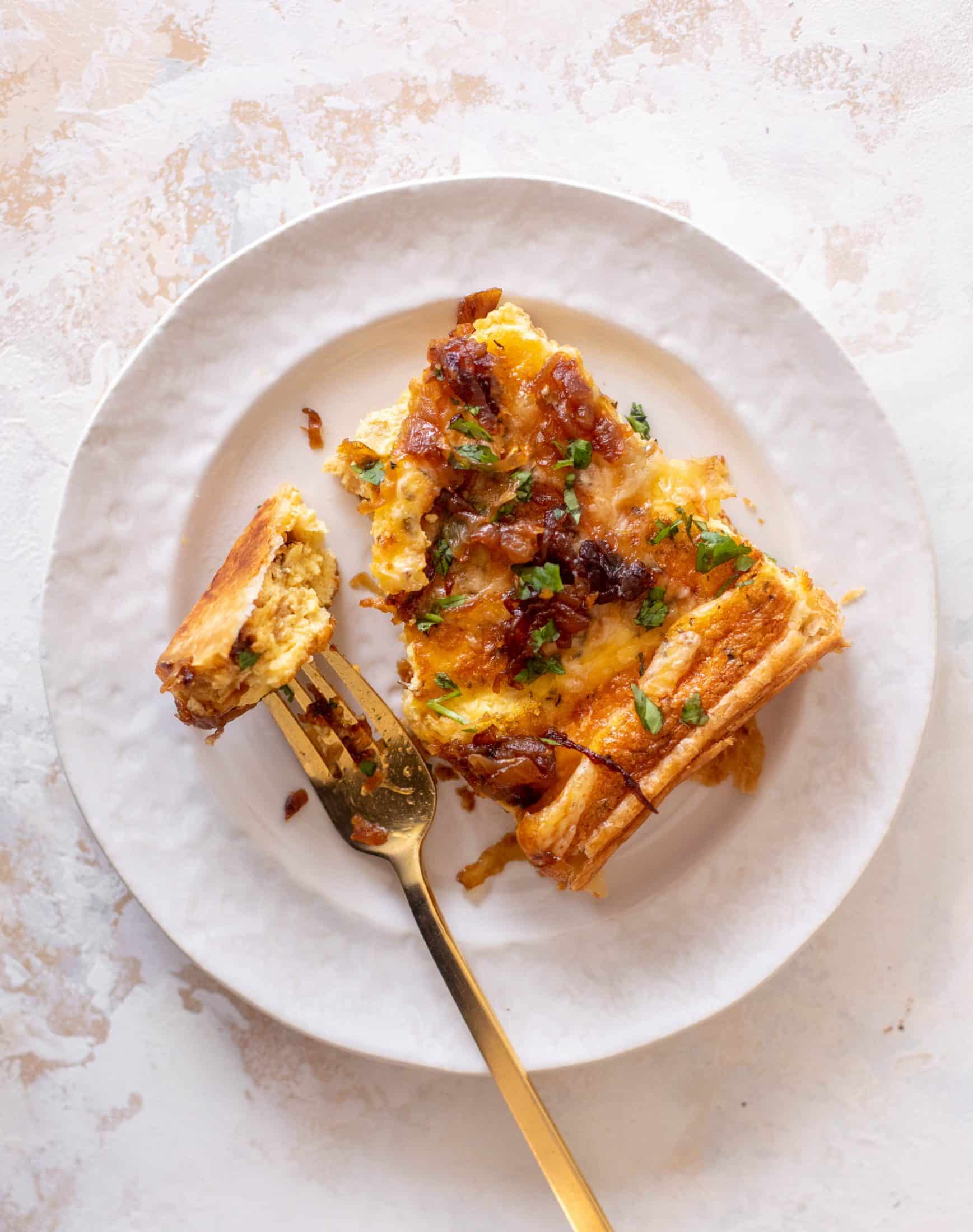 french onion puff pastry quiche