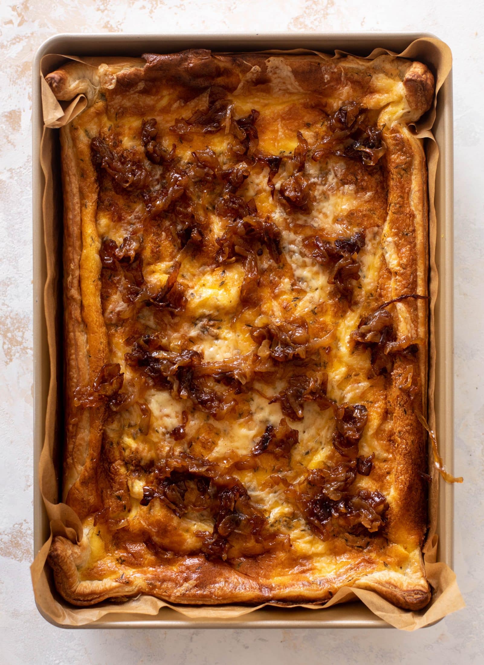 french onion puff pastry quiche