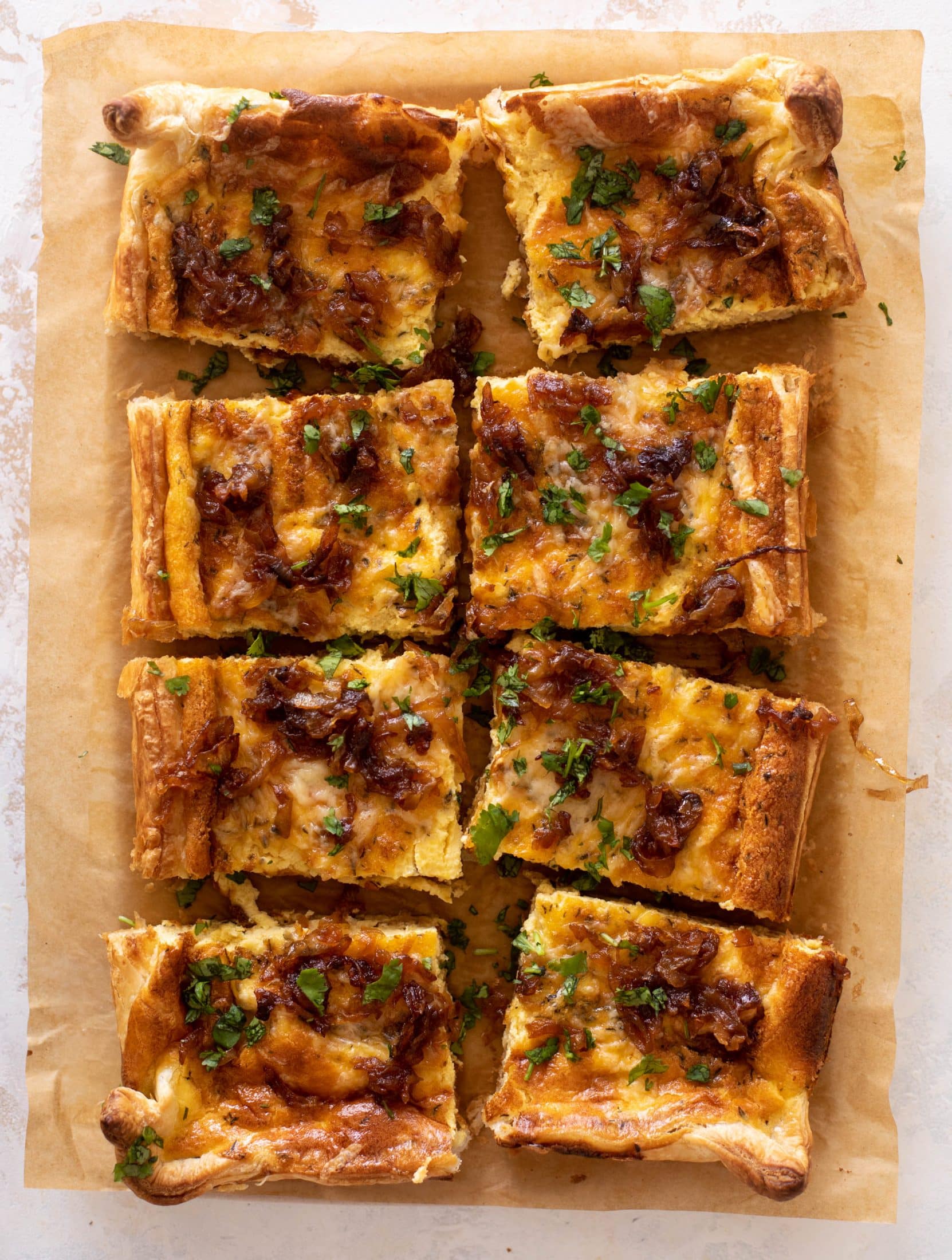 french onion puff pastry quiche