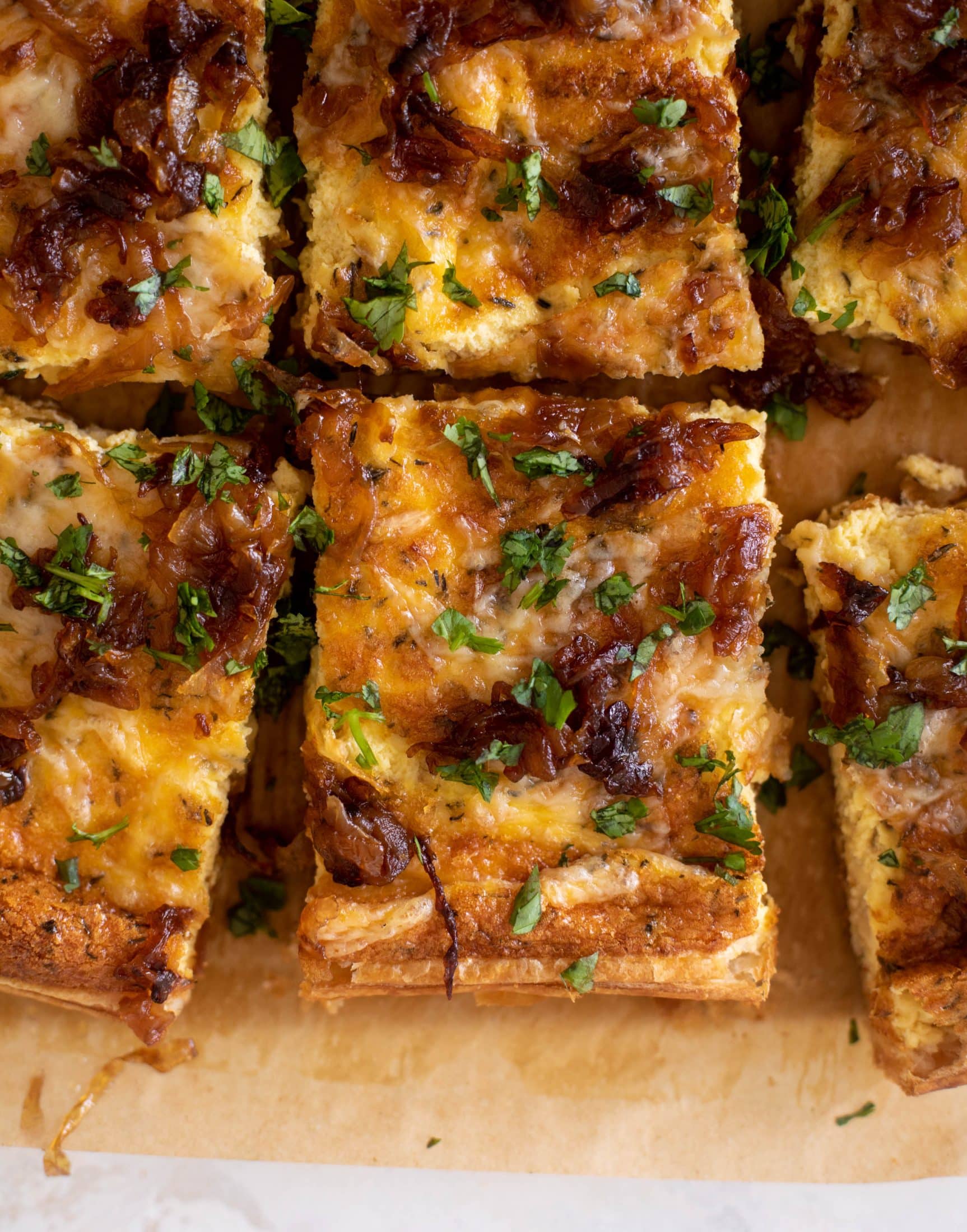 french onion puff pastry quiche