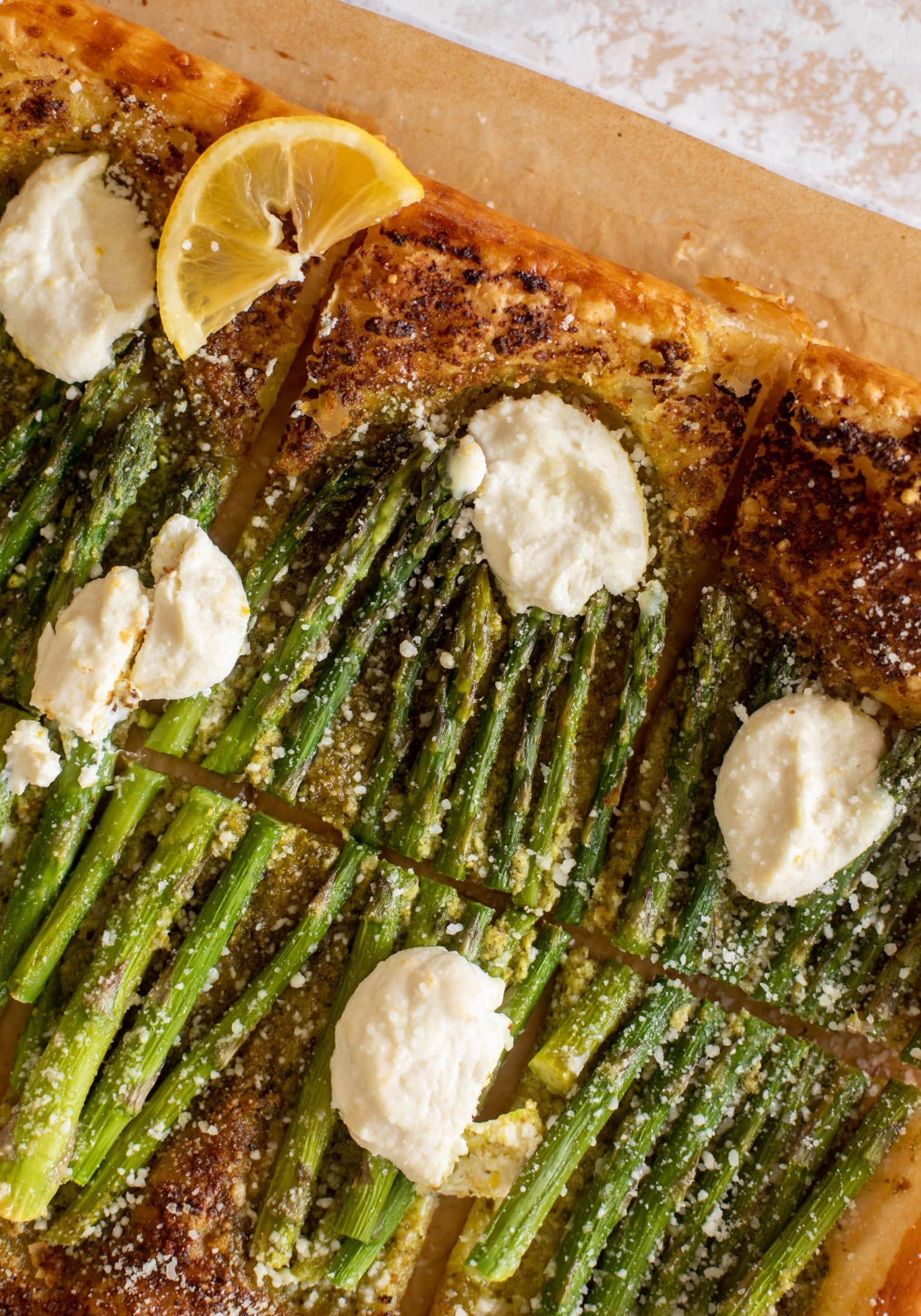 pesto asparagus tart