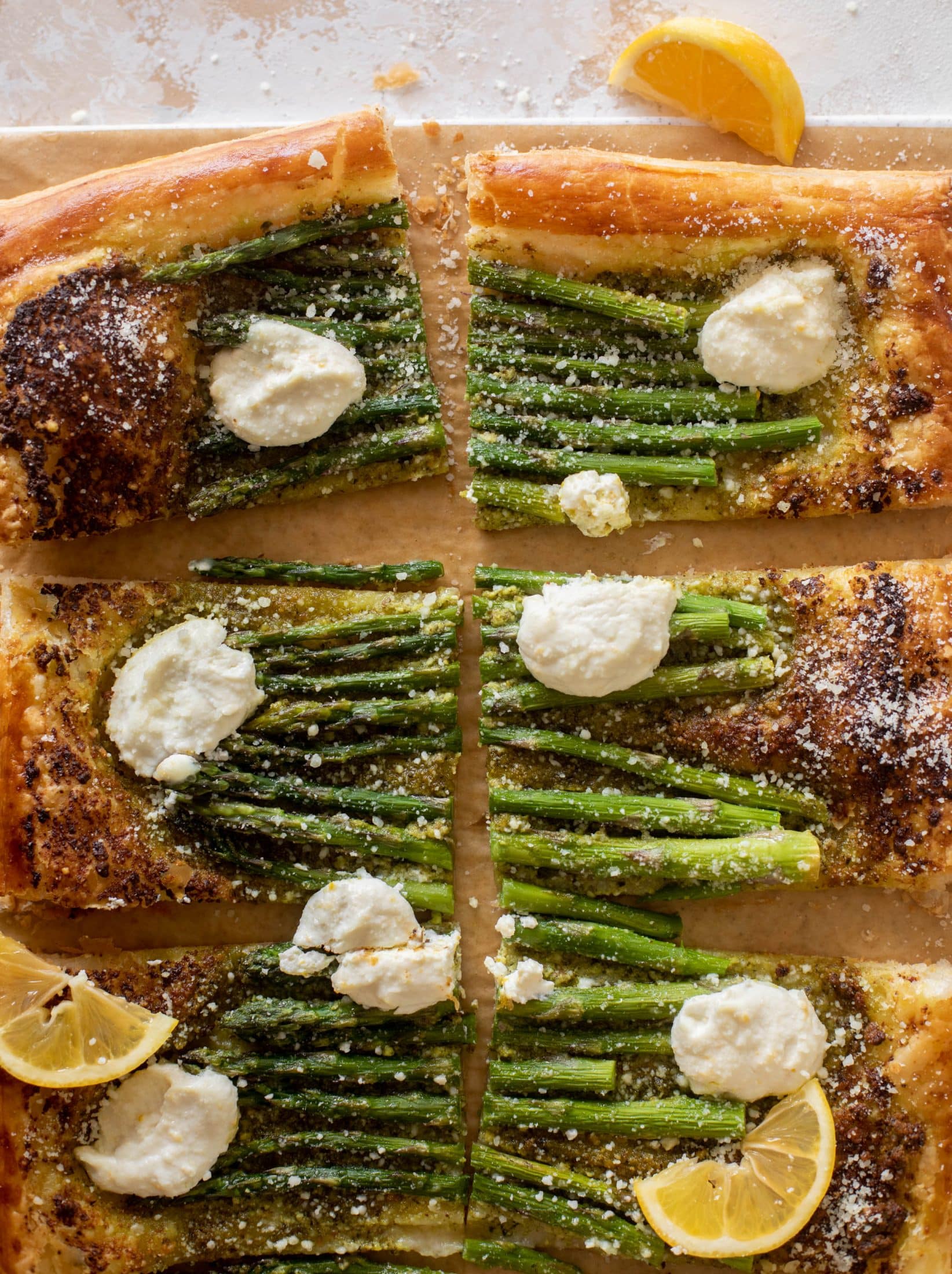pesto asparagus tart