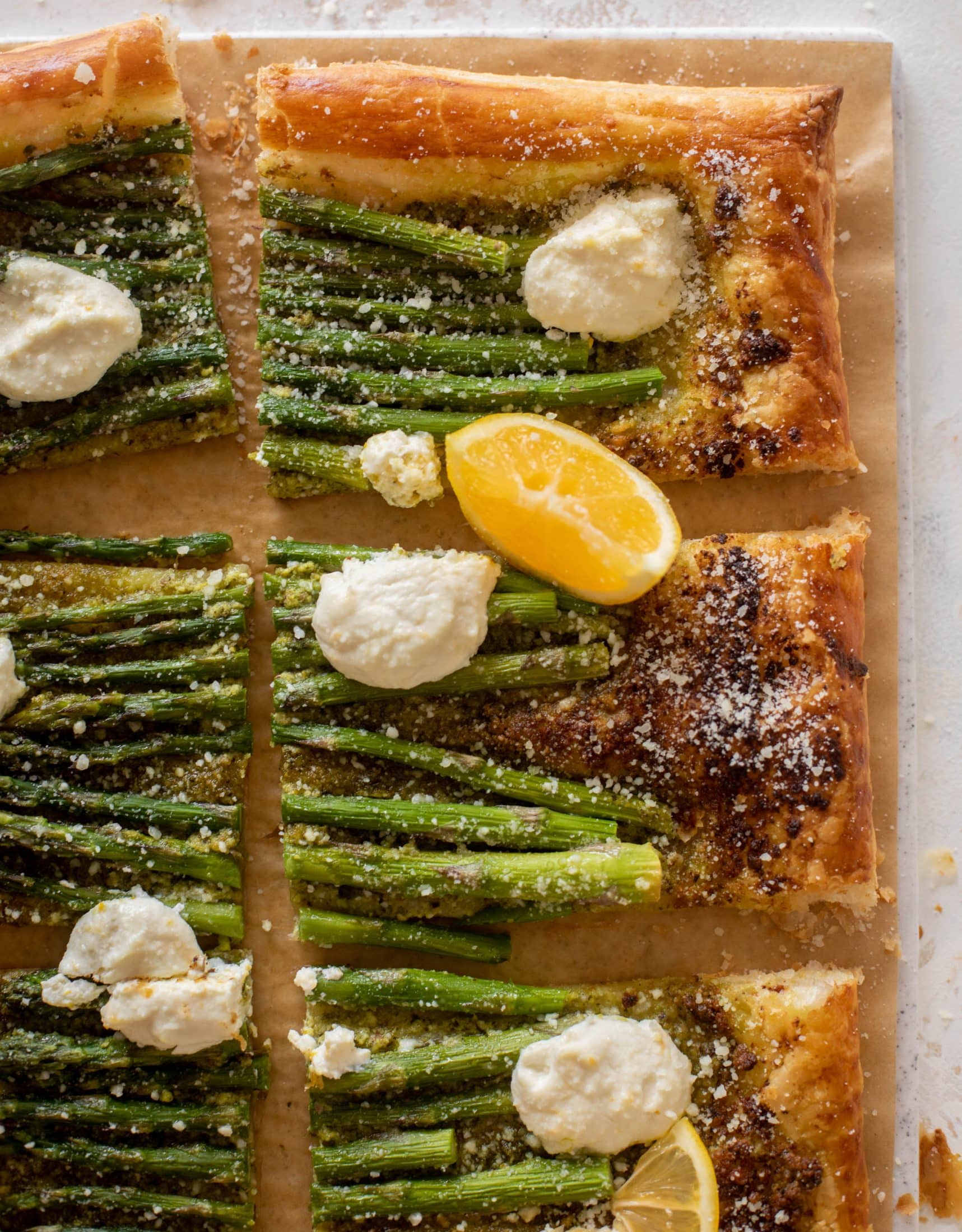 pesto asparagus tart