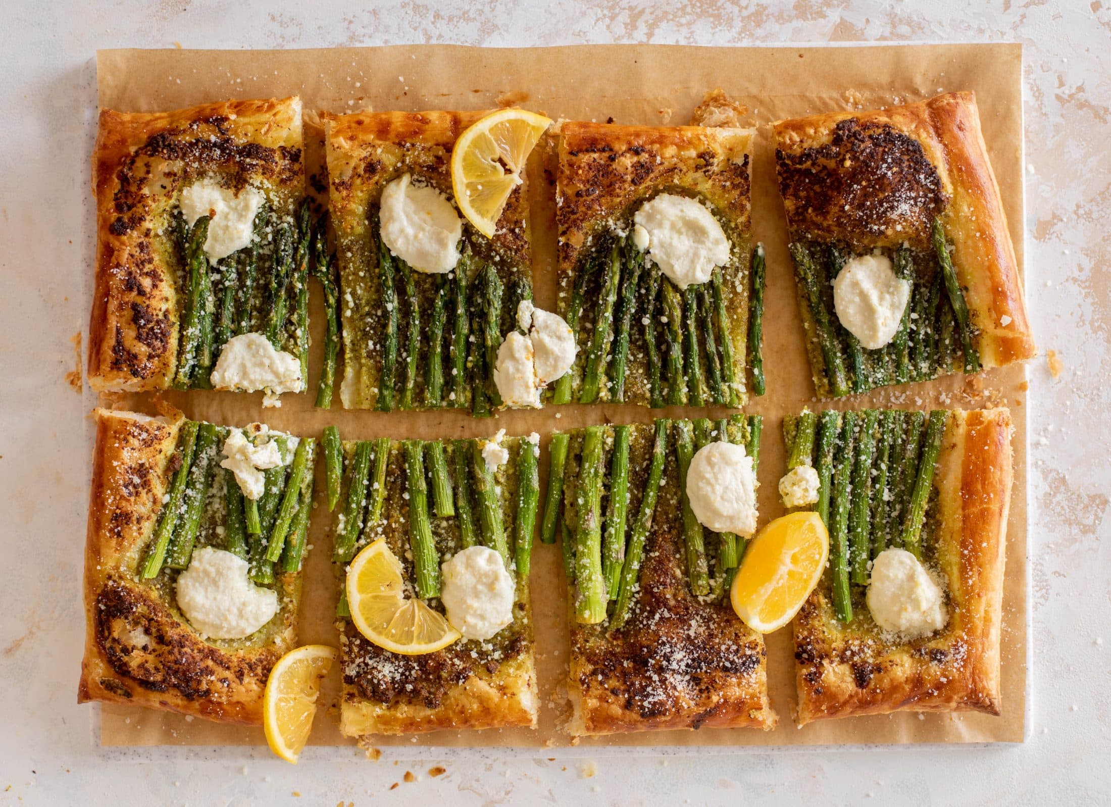 pesto asparagus tart