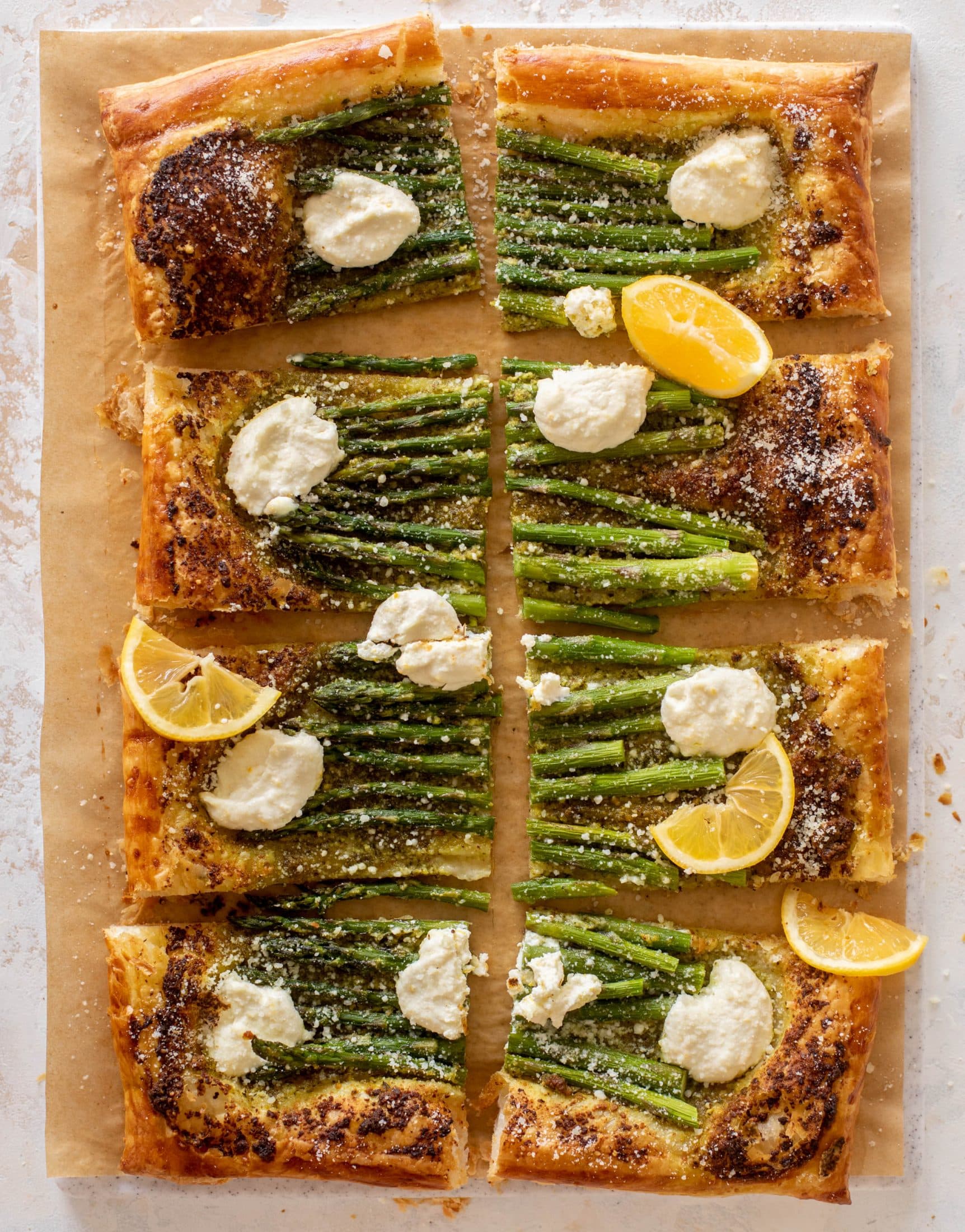 pesto asparagus tart